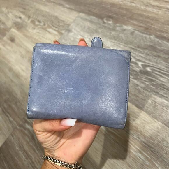 BALENCIAGA paris sky blue Leather trifold Wallet Coin Purse - Picture 9 of 9